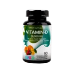 Livs Vitamin-D (2000IU) Orange,Lemon&Straw Flavor 90 Gummies